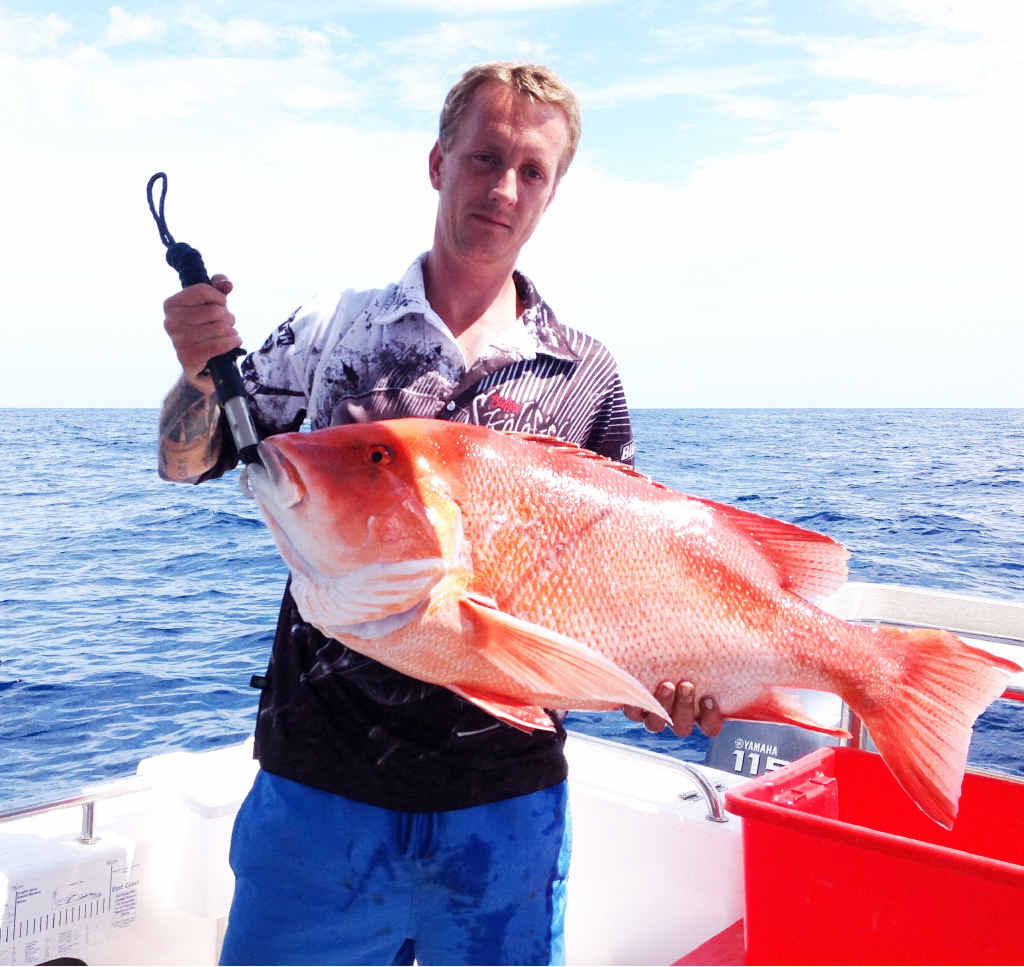BIG RED: James Seabrook with his first keeper red emperor scored just wide of Yeppoon. BIG RED: James Seabrook with his first keeper red emperor scored just wide of Yeppoon.